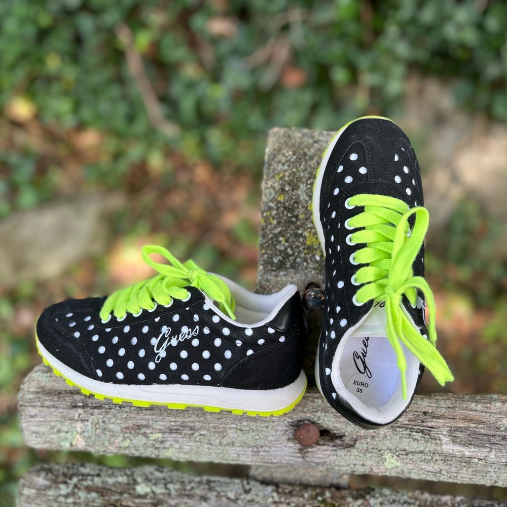 Guess Black / White / Neon Green Girls Sneakers